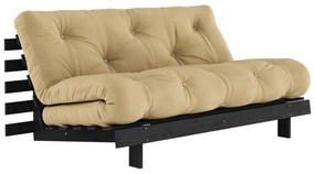 Musztardowa rozkładana sofa 160 cm Roots Black Night – Karup Design