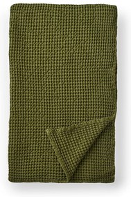 Zielony bawełniany koc 150x200 cm Jaipur Chunky Waffle – Pineapple Elephant