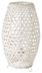 Biała bambusowa lampa stołowa (wys. 36 cm) – Casa Selección