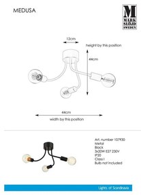 Czarna lampa sufitowa Markslöjd Medua Ceiling 3L