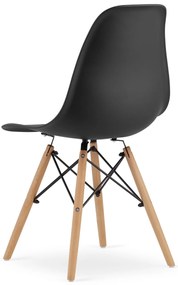 Stół NP 120x80 Artisan nogi czarne + 4 krzesła OSAKA czarny nogi naturalne