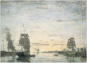 Obraz na szkle - Eugène Boudin, Entrance to the Harbor, Le Havre, reprodukcje (70x50 cm)