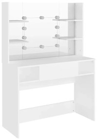 Biała Toaletka Z Lustrem I Żarówkami Led H4-E33
