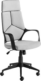 Obrotowe krzesło biurowe z jasnoszarej tkaniny i czarnego PCV 4076 ANGEL CERDA