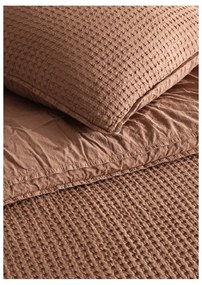 Brązowa pościel dwuosobowa z bawełny renforcé 240x220 cm Waffle Striped – Mila Home Luxury
