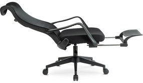 Fotel Biurowy Ergonomiczny Obrotowy z Podnóżkiem ACTON Czarny