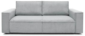 Jasnoszara sztruksowa rozkładana sofa 245 cm Nihad – Bobochic Paris
