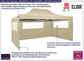 Beżowe zadaszenie ogrodowe z oknami Fallon 16X