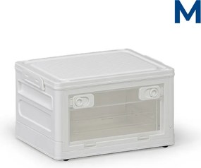 Składany plastikowy pojemnik do regału M 20 l, 360x269x210 mm, biały