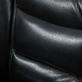 HOMCOM Fotel Relaksacyjny z Otomaną Czarny Wygodny Fotel Telewizyjny z Funkcją Leżenia 94Lx98Wx104Hcm | Aosom PL