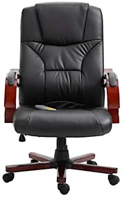 Czarne krzesło biurowe z ekoskóry - Pylios