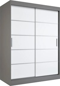 Szafa przesuwna antracyt + biały 150 cm R4-F52