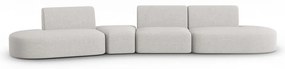 Jasnoszara sofa z tkaniny szenilowej lewostronna 428 cm Paolo – Milo Casa