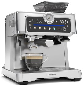 Klarstein GrandPresso 1350W 20bar Dotykowy Ekspres Kolbowy Srebrny