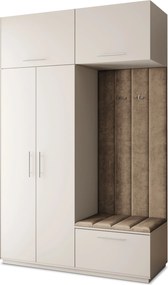 Masseno Garderoba REMA 150/240/60 cm Nowoczesna Szafa do Przedpokoju Kaszmir, MONOLITH 09 (Beżowy)