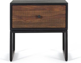 Stół Chevet z drewnianego palisandru i manguieru z metalem