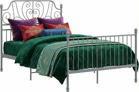 Szare metalowe łóżko z zagłówkiem 120x200 cm P1-L28