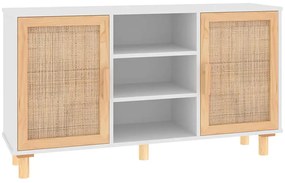 Biała komoda w stylu boho na nóżkach - Lucda 5X