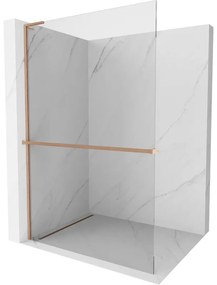 Mexen Kioto+ L ścianka prysznicowa z półką Walk-in 60 x 200 cm, transparent, miedź szczotkowana - 800-060-123-65-00