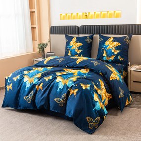 PrzytulneMieszkanie.pl PrzytulneMieszkanie.pl Pościel z mikrofibry ROYAL BUTTERFLY niebieska Rozmiar pościeli: 70 x 80 cm | 140 x 200 cm