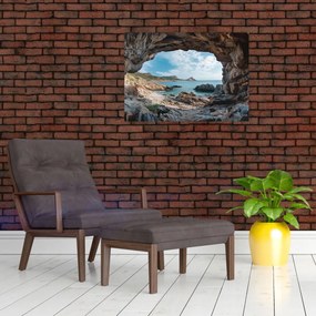 Obraz na szkle - Jaskinia przy morzu (70x50 cm)