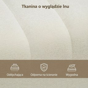 Nowoczesna ławka tapicerowana HOMCOM 110×40×44 cm — kremowa, obicie lnopodobne, udźwig 220 kg