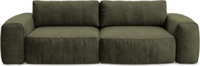 Zielona rozkładana sofa z tkaniny szenilowej 275 cm Kuki – Makamii