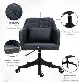 Vinsetto Ergonomiczny fotel biurowy z masażem krzesło obrotowe z funkcją wibracji szary | Aosom PL