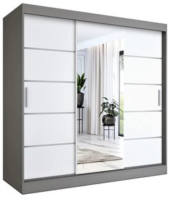 Szafa Przesuwna Biały 200 Cm Antracyt + B8-F55