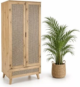 Designerska szafa CALVIRO S-1 w naturalnym odcieniu dąb artisan – idealna do wnętrz w stylu loft, boho i skandynawskim