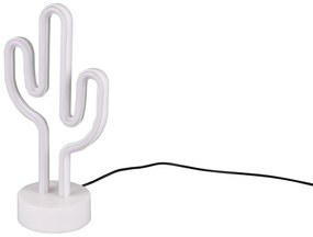 Biała lampa stołowa LED (wys. 29 cm) Cactus – Trio