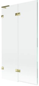 Mexen Lunar L parawan nawannowy 2-skrzydłowy lewy 100 x 150 cm, transparent, złoty - 897L-100-100-50-00-L