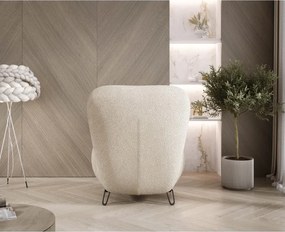 Fotel LUIS skandynawski wolnostojący na metalowych nogach w tkaninie NOW OR NEVER 06