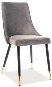 Szare krzesło PIANO VELVET