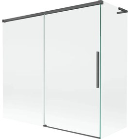 Mexen Rox L parawan nawannowy 2-skrzydłowy rozsuwany 170 + 75 x 150 cm, transparent, gun gray szczotkowany - 8C9L-170-075-66-00