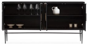 Czarna komoda z litego drewna mango 175x90x40 cm Navya – MOME