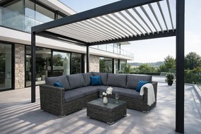 Zestaw narożnikowy rattanowy MALIBU dla 5 osób (szary)