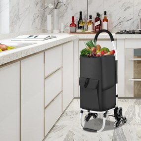 Jurhan Torba na zakupy Shopper na kółkach do schodów 45L, 101x45x39, kolor czarny
