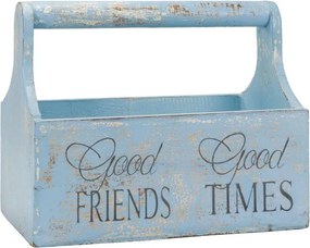 Ozdobne pudełko na kwiaty - 30 x 17 x 25 cm, niebieskie