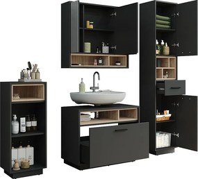 Zestaw mebli łazienkowych antracyt/sonoma 80x35x64 beatrice