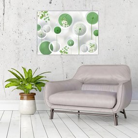 Obraz - Kwiaty w kółkach (70x50 cm)