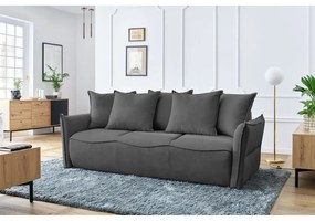 Ciemnoszara rozkładana sofa 226 cm Leon – Bobochic Paris