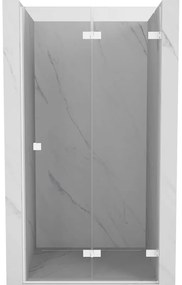 Mexen Lunar-F drzwi prysznicowe składane prawe 75 cm, transparent, białe - 836-075-000-20-00-P
