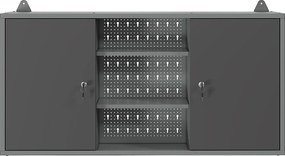 Szafka wisząca do warsztatu ze stali - szer. 120 x gł. 20 x wys. 60 cm - Szary BRICANO