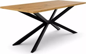 Nowoczesny stół do jadalni Morezi 185 cm z czarnymi metalowymi nogami, blat płyta laminowana