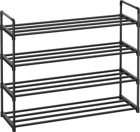 Regał na buty TORINO, 4 półki, 30x92x74cm, czarny SongmicsHome