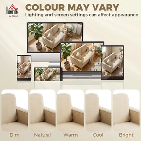 HOMCOM Sofa 2-osobowa z 2 poduszkami dekoracyjnymi, schowek nogi z litego drewna Mała nowoczesna dwuosobowa kanapa sztruks 117 x 63 x 79 cm Beżowy | Aosom PL