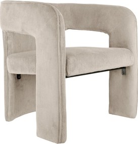 Beżowy sztruksowy fotel Vigor – Leitmotiv