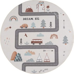 Dywan dziecięcy Coco Miasteczko kremowe koło 200 cm x 200 cm