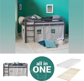 Łóżko piętrowe 90x200 cm szare